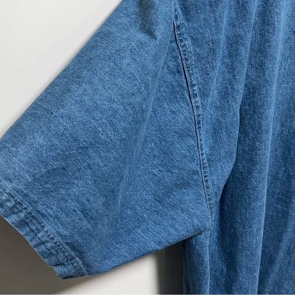 Club Z Vintage 80's Artsy Embellished Denim Short Sleeve bedazzled Denim shirt - Picture 6 of 9